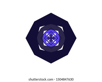 Purple violet ornament symmetrical star snowflake flower stained glass