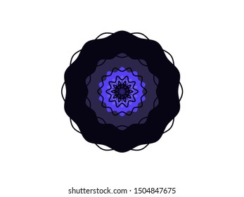 Purple violet ornament symmetrical star snowflake flower stained glass