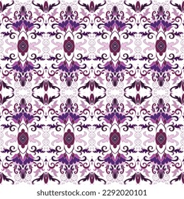 Purple violet ornamental seamless vector pattern