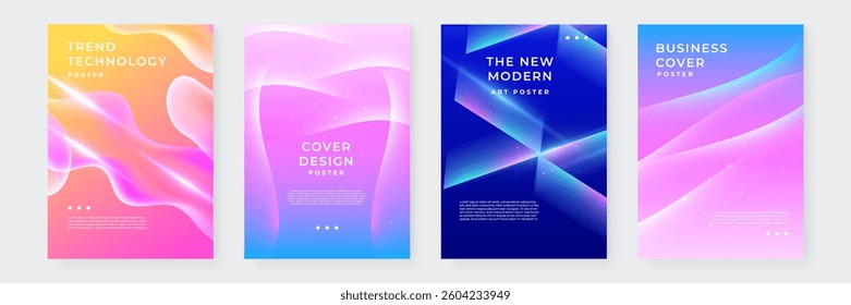 Purple Violet Pink And Blue Abstract Modern Cover Poster Design Background Collection