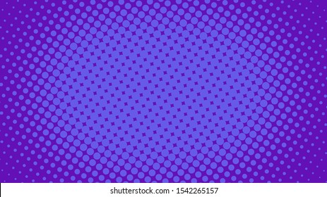 Purple And Violet Pop Art Background With Halftone Dots In Retro Comic Style