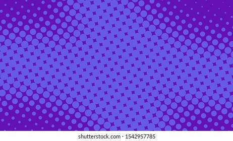 Purple and violet pop art background with halftone dots in retro comic style, vector illustration eps10