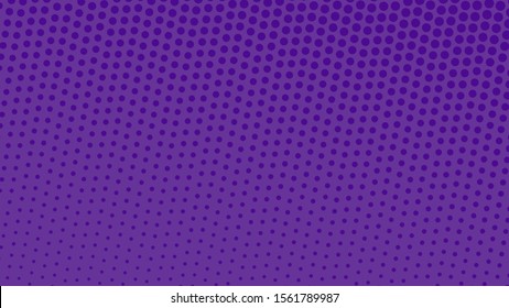 Purple with violet pop art background in retro comic style with halftone dots design isolated  