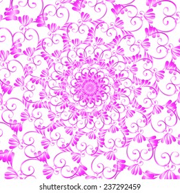 Purple violet Round floral ornament background in vector