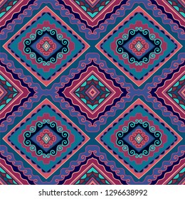 Purple - violet seamless vector ornament,  zigzag pattern