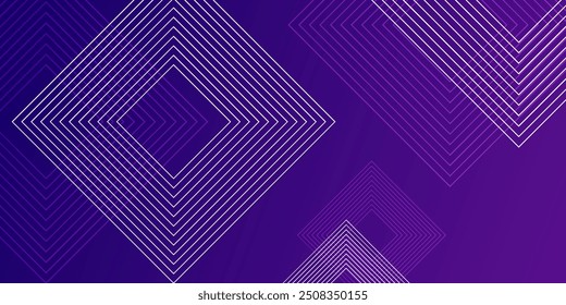 Banner violeta violeta abstrato com linhas brilhantes de forma