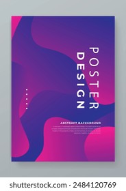 Purple violet vector illustration abstract gradient poster with wave shapes. Modern template for background, posters, ad banners, brochures, flyers, covers, websites