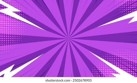 Purple violet vector retro zoom sunburst rays classic design