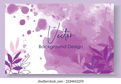 violetter Aquarell-Hintergrund. Vektorgrafik. Abstrakter, flüssiger Farbspritzer, abstrakter oder flüssiger Marmorhintergrund. Kunstelement-Illustration für Ihr Design.