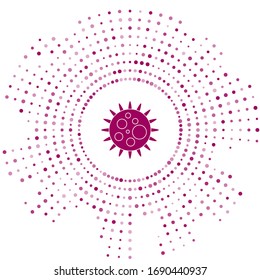 Purple Virus icon isolated on white background. Corona virus 2019-nCoV. Bacteria and germs, cell cancer, microbe, fungi. Abstract circle random dots. Vector Illustration
