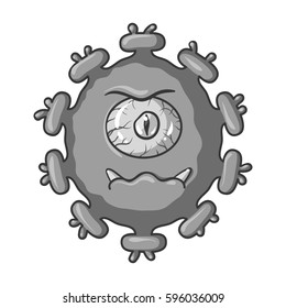 Purple virus icon in monochrome style isolated on white background. Viruses and bacteries symbol stock vector illustration.