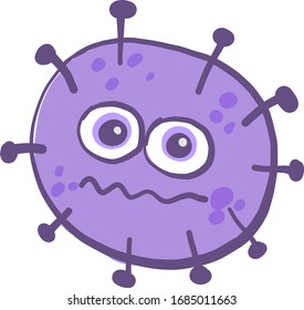 Purple virus, illustration, vector on white background