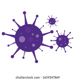 Purple virus on a white background. Medical and medicine concepts. Vector illustration flat design. Bacteria symbol.