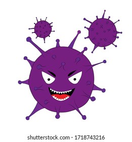 Purple virus on a white background
