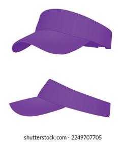 Purple visor cap. vector illustration
