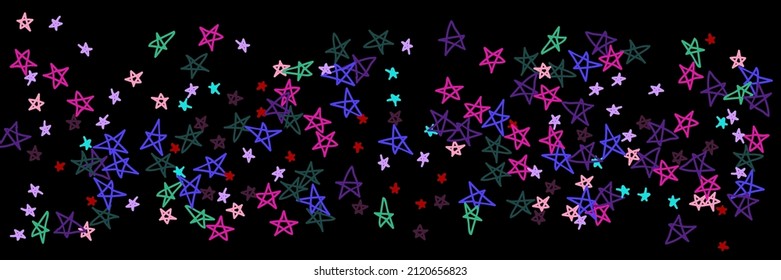 Purple Vivid Green Night Bordo Violet Red Background. Multicolor Colorful Vibrant Chaotic Pink Black Kids Mint Sky Wallpaper. Dark Lavender Stars Childish Pastel Bright Naive Handdrawn Stars.