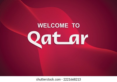 purple wallpaper art welcome to Qatar tourist visit promotion  modern design motion light creative poster banner brochure presentation lines shape futuristic element texture background vector template