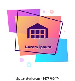 Purple Warehouse icon isolated on white background. Color rectangle button. Vector Illustration