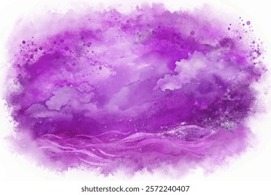 Purple watercolor background, abstract cloud patterns, dreamy atmosphere, artistic design, vibrant hues, creative backdrop.