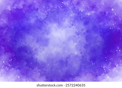 Purple watercolor background, soft abstract design, artistic texture, vibrant hues, creative backdrop, versatile use.