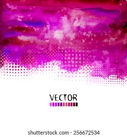 Purple watercolor background. Vector