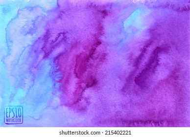 Purple watercolor painted vector background