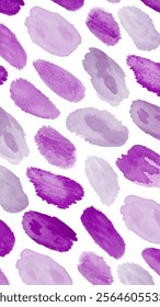Purple watercolor splotches, abstract design, artistic background, vibrant hues, modern decor, seamless pattern.