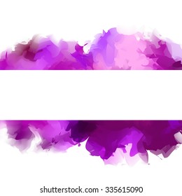 Purple watercolor spots isolated, forming a place for the text.