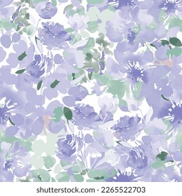 purple watercolor summer flowering primroses