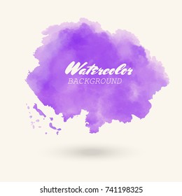 purple watercolor vector background. abstract paint illustration.