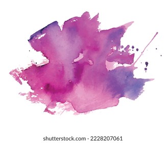 purple watercolor wet hand painted splatter background vector 