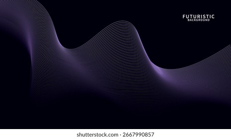 Purple Wave Abstract Background: Futuristic Line Art Design for Presentations and Websites vector