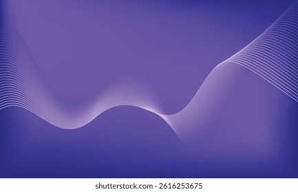 Purple Wave Abstract Background with Smooth Gradient Lines