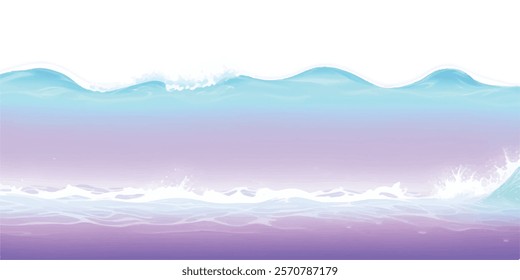 "Purple Wave: Abstract Watercolor Ocean Texture Background with soft purple and white hues for an ocean-inspired design, perfect for digital art and banner graphics."