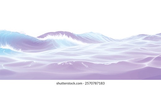 "Purple Wave: Abstract Watercolor Ocean Texture Background with soft purple and white hues for an ocean-inspired design, perfect for digital art and banner graphics."