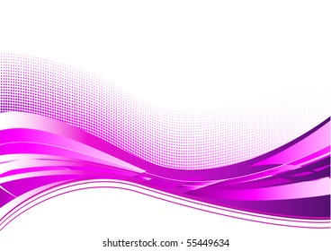 Purple wave background on white