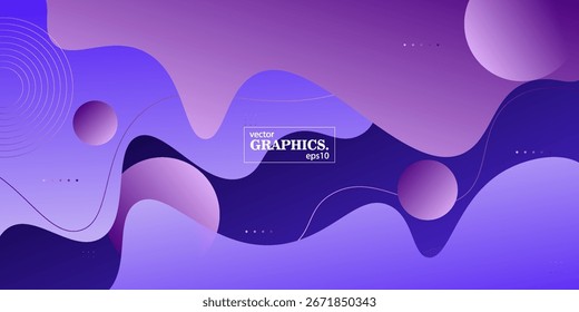 Purple wave background with simple shapes and line patterns. Simple purple wave design. Modern geometric shape concept. Vector eps10