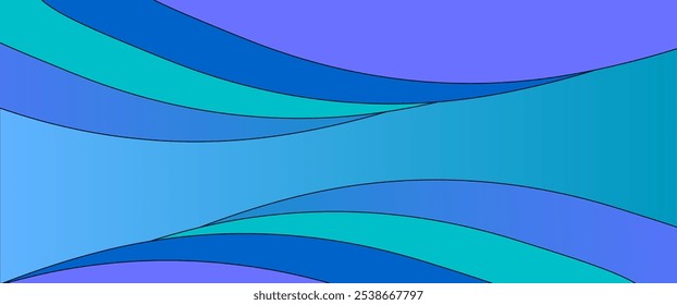 Fundo abstrato de design de onda roxa com verde, mistura azul, ilustração vetorial 