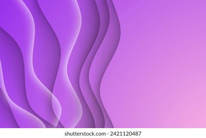 Purple wave layer abstract background design