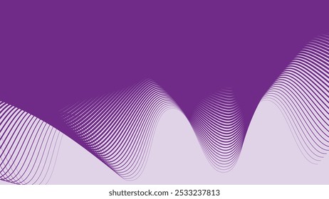 Plano de fundo abstrato do padrão de linha de onda roxa
