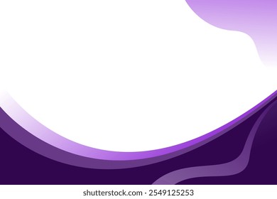 Purple wave modern background with white space for text and message. template design	