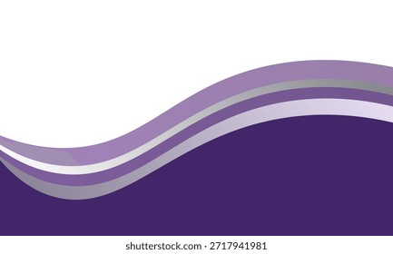 Purple Wave on White Background Simple curve background for business with space for text.