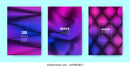 Purple Wave Poster. Abstract Cover. Violet Dynamic Background. Neon 3d Movement Linear Texture. Flow Poster. Headline Cover. Dynamic Background. Flow Poster. Blue Background.