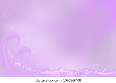 Purple wave with space for text, aqua background for cosmetic or skin care ad, illustration vector.