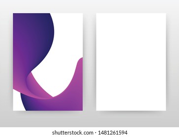 Purple waves on white design for annual report, brochure, flyer, poster. Isolated purple waves background vector illustration for flyer, leaflet, poster. Business abstract A4 brochure template.
