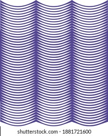 Purple waves with pointy tops and thin valleys. Repeating wave vector