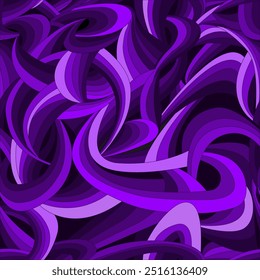 Purple waves seamless pattern. Abstract vector background. Vector illustration for designing prints on fabrics, packaging, walls and for decorating scenes in an abstract style