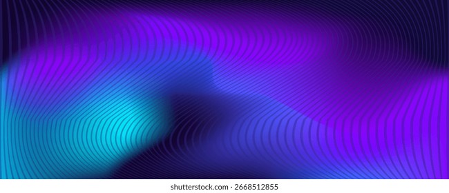 Purple wavy abstract background with smooth fractal glass effect. Stylish vector illustration perfect for modern digital art, posters, wallpapers, and web design.
