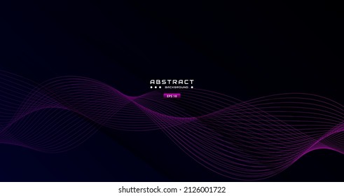 purple wavy background with abstract round line, dynamic banner concept.