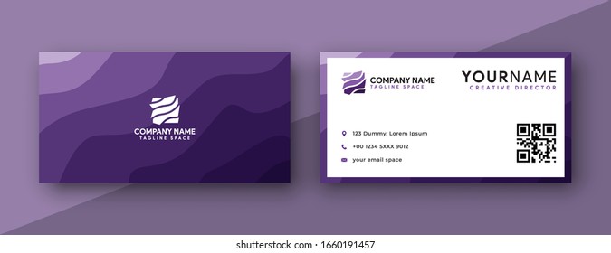 purple wavy business card design 